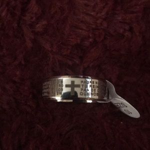 beautiful ring with prayer our father